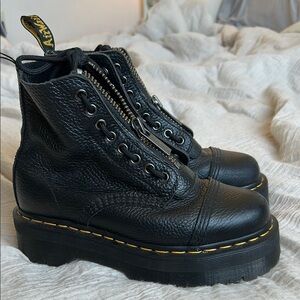 Dr. Martens Black Combat Boots with Chunky Platform